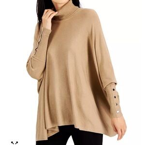 Alfani Black Poncho Turtleneck Sweater Size Medium